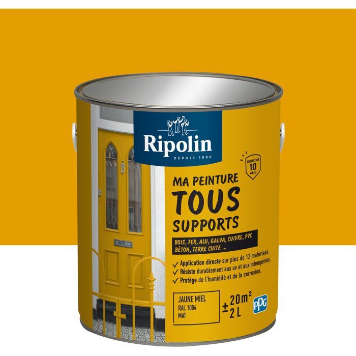 Ripolin Multi-surface Paint - Honey Yellow - Matte - 2 L