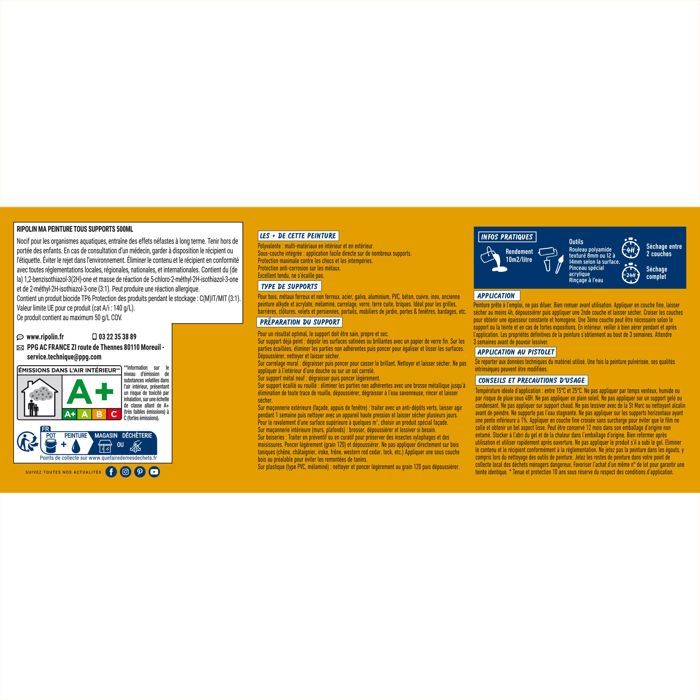 Ripolin Multi-surface Paint - Honey Yellow - Matte - 2 L