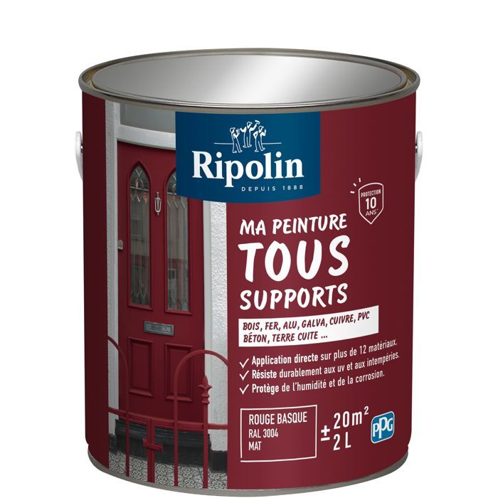 Ripolin Multi-surface Paint - Basque Red - Matte - 2 L