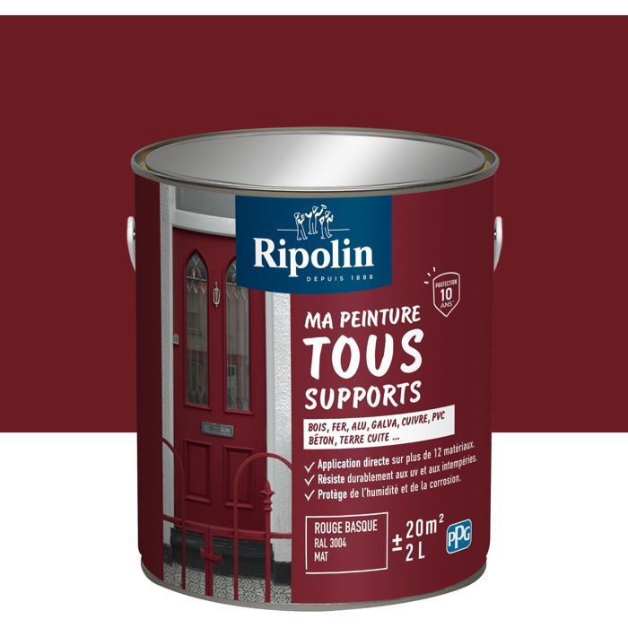 Ripolin Multi-surface Paint - Basque Red - Matte - 2 L