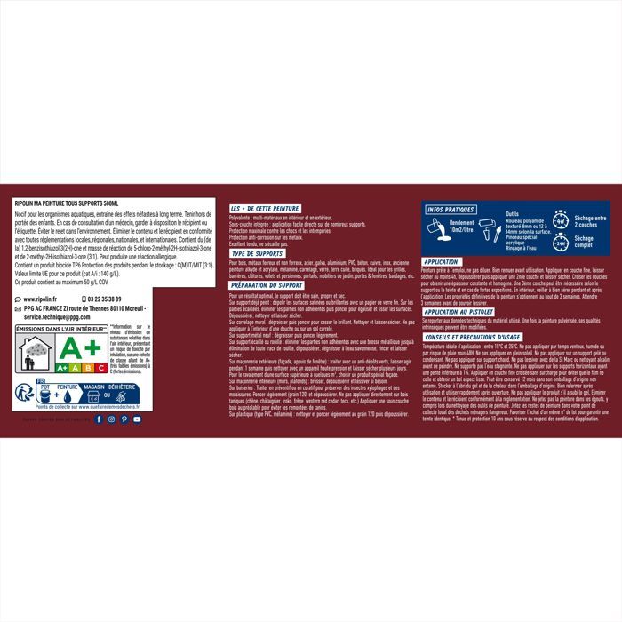 Ripolin Multi-surface Paint - Basque Red - Matte - 2 L