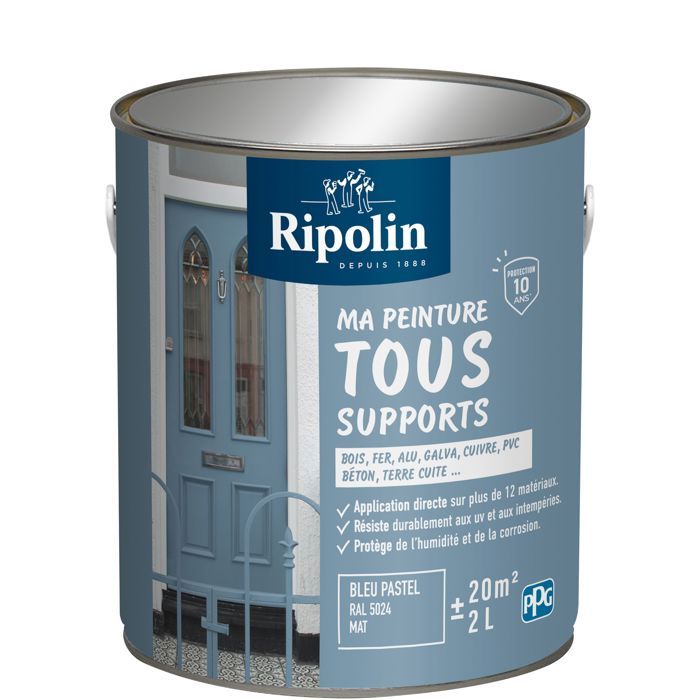 Ripolin Multi-surface Paint - Pastel Blue - RAL 5024 - Matte - 2 L