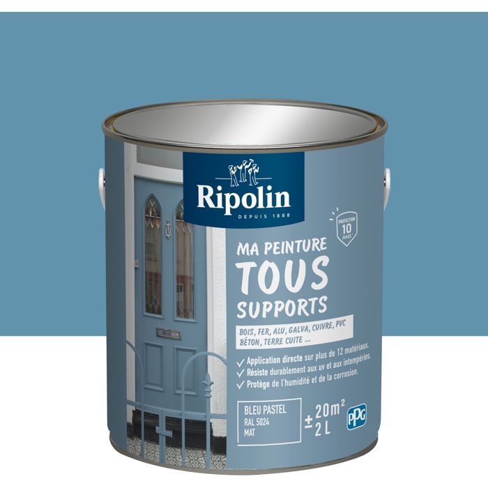 Ripolin Multi-surface Paint - Pastel Blue - RAL 5024 - Matte - 2 L