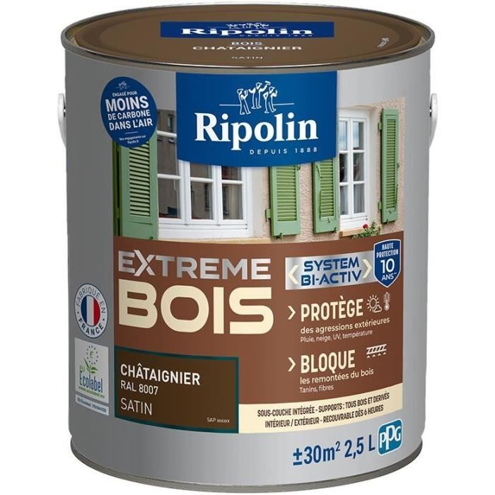 RIPOLIN Extreme Wood Paint - Satin Chestnut - 2.5 L