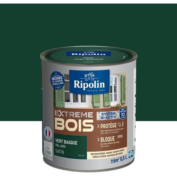 RIPOLIN Satin Wood Paint - High Protection 10 Years - Basque Green