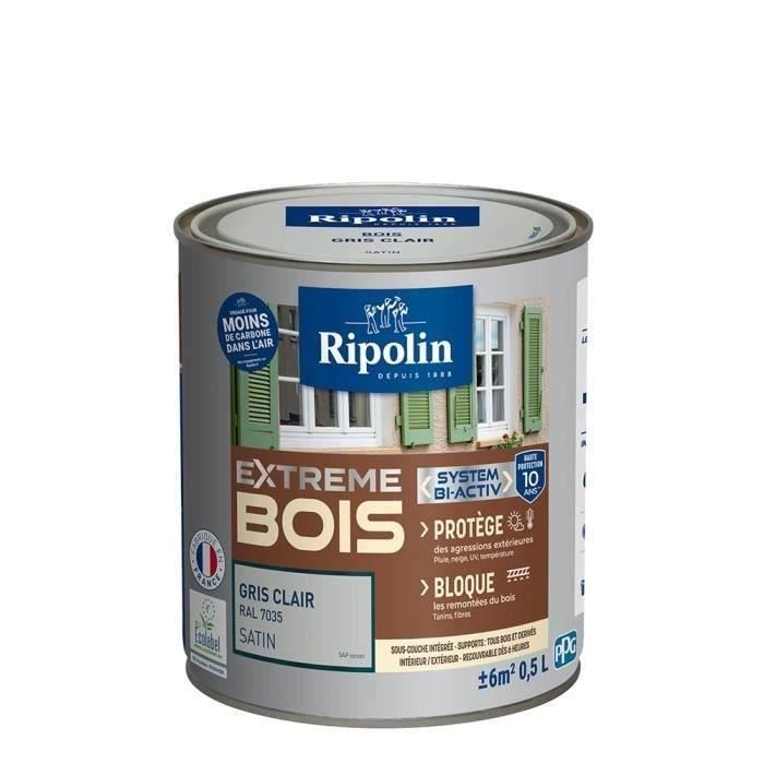RIPOLIN High Protection Satin Wood Paint - Light Grey - 10 Years - Interior/Exterior