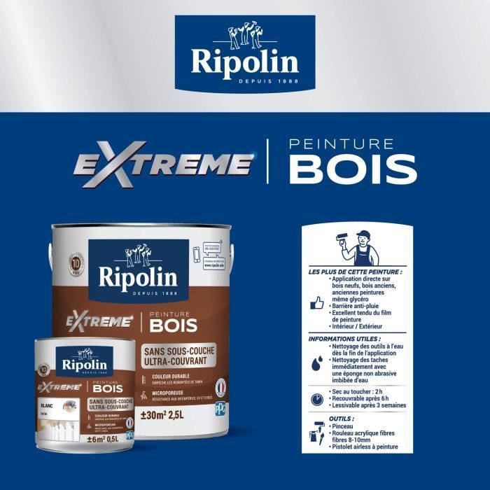 RIPOLIN High Protection Satin Wood Paint Birch Grey 2.5 L