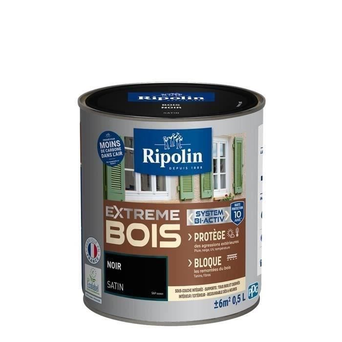 RIPOLIN High Protection Satin Wood Paint Black 2.5 L