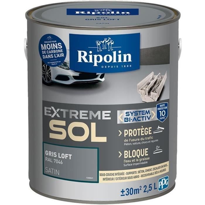 RIPOLIN High-Resistance Satin Floor Paint Loft Grey 2.5 L