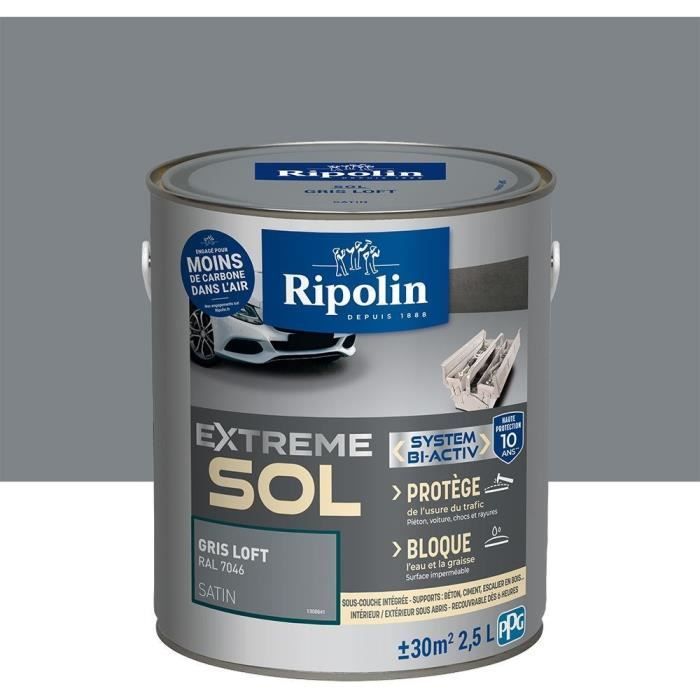 RIPOLIN High-Resistance Satin Floor Paint Loft Grey 2.5 L