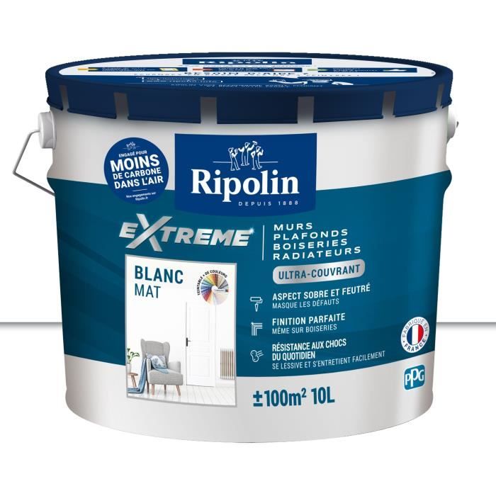 Ripolin Matt White One-Coat Wall and Ceiling Paint - 10 L