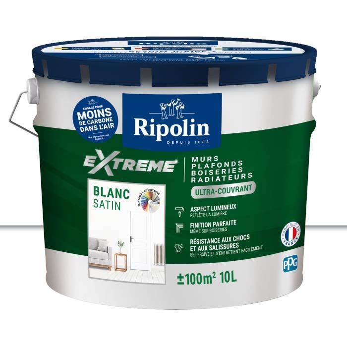 Ripolin Wall and Ceiling Paint 10 L Satin White - Quick Drying, Odorless, Universal