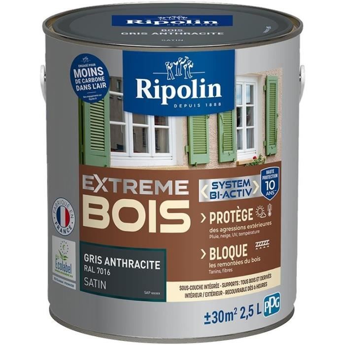RIPOLIN Extreme Wood Protection Anthracite Grey Satin RAL 70 2.5 L RAL70