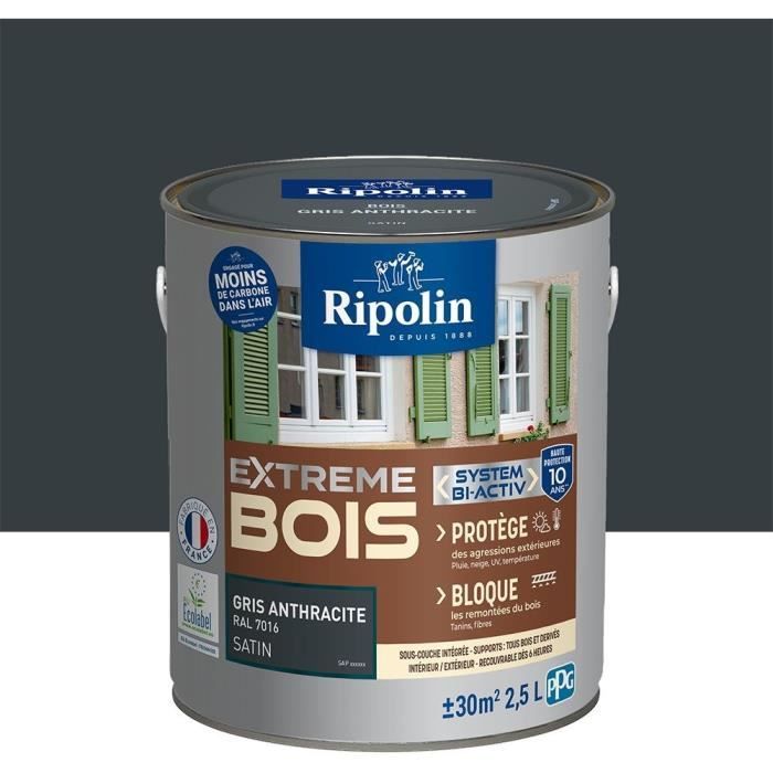 RIPOLIN Extreme Wood Protection Anthracite Grey Satin RAL 70 2.5 L RAL70