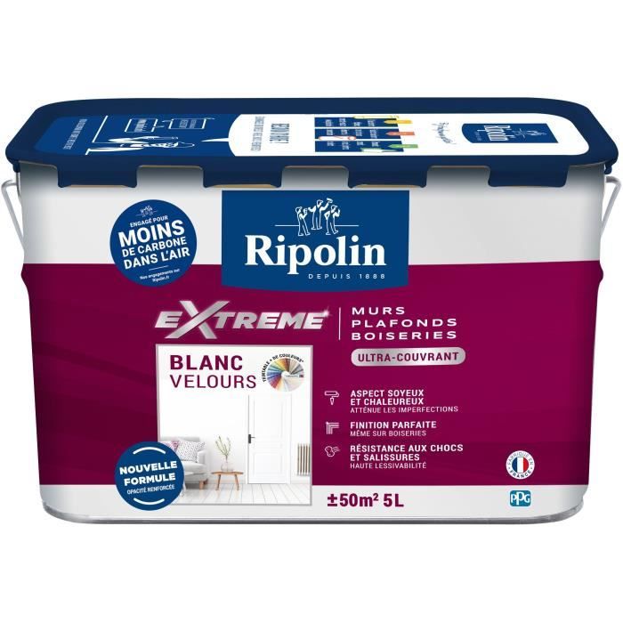 RIPOLIN Extreme Paint for Walls and Ceilings - Velvet White - 5 L