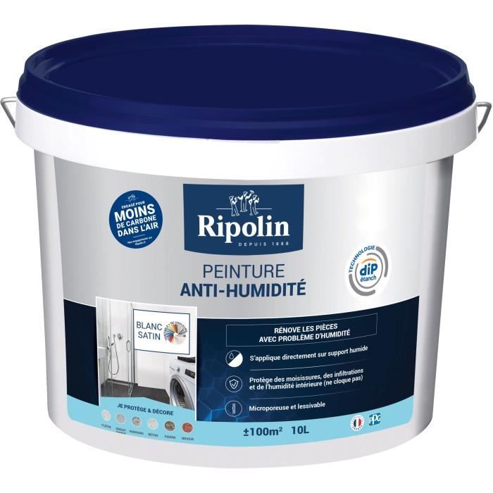 RIPOLIN Anti-Humidity Paint - White Satin - 10 L