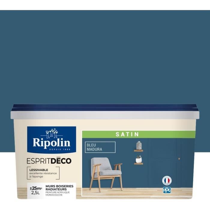 RIPOLIN All Pieces Wall Paint - Blue Madura Satin - 2.5 L