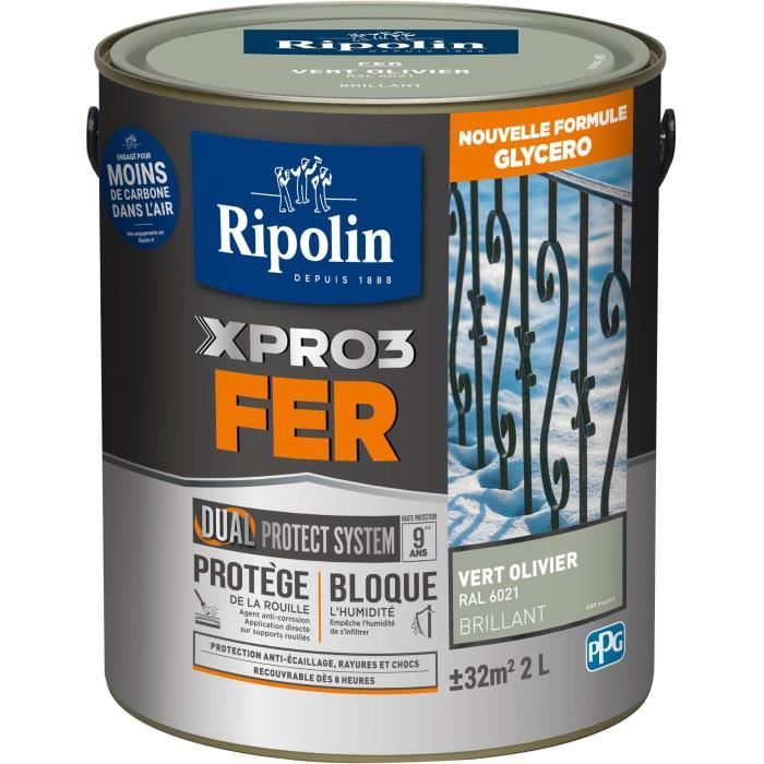 RIPOLIN Iron Paint - Olive Green - Gloss - 2 L