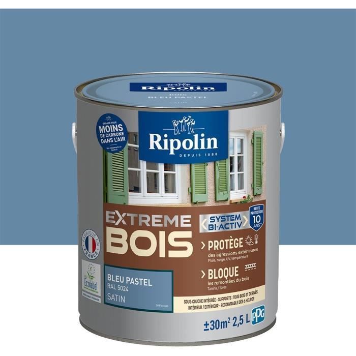 RIPOLIN Wood Paint - Pastel Blue RAL 5024 Satin - 2.5 L