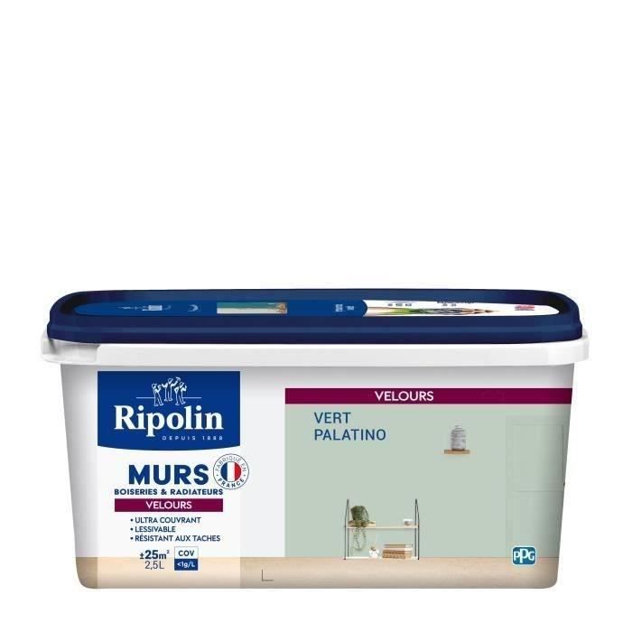 RIPOLIN Velvet Color Paint for Walls, Woodwork, Radiators - Palatino Green - 2.5 L