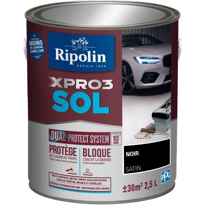 RIPOLIN Floor Paint - Matte Black - 2.5 L