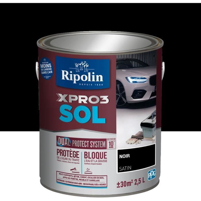 RIPOLIN Floor Paint - Matte Black - 2.5 L