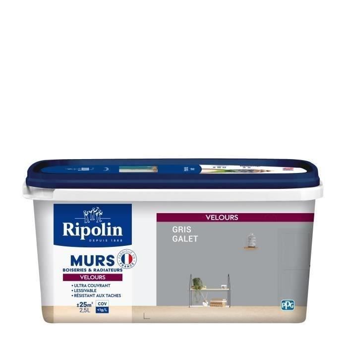 RIPOLIN Velvet Colour Paint - Pebble Grey - For Walls, Woodwork & Radiators
