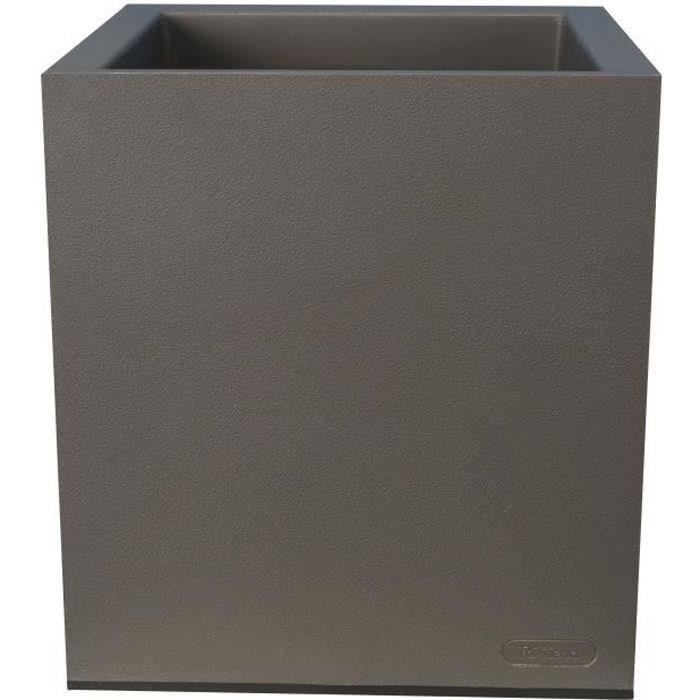 RIVIERA Flower Pot - Plastic - 29.5 x 29.5 x H 33.5 cm - 14 L - Grey