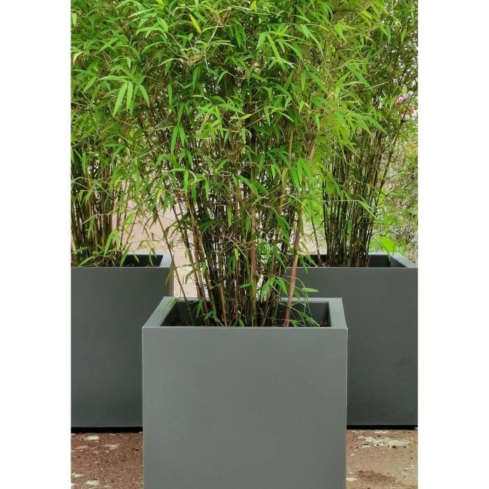 RIVIERA Flower Pot - Plastic - 29.5 x 29.5 x H 33.5 cm - 14 L - Grey