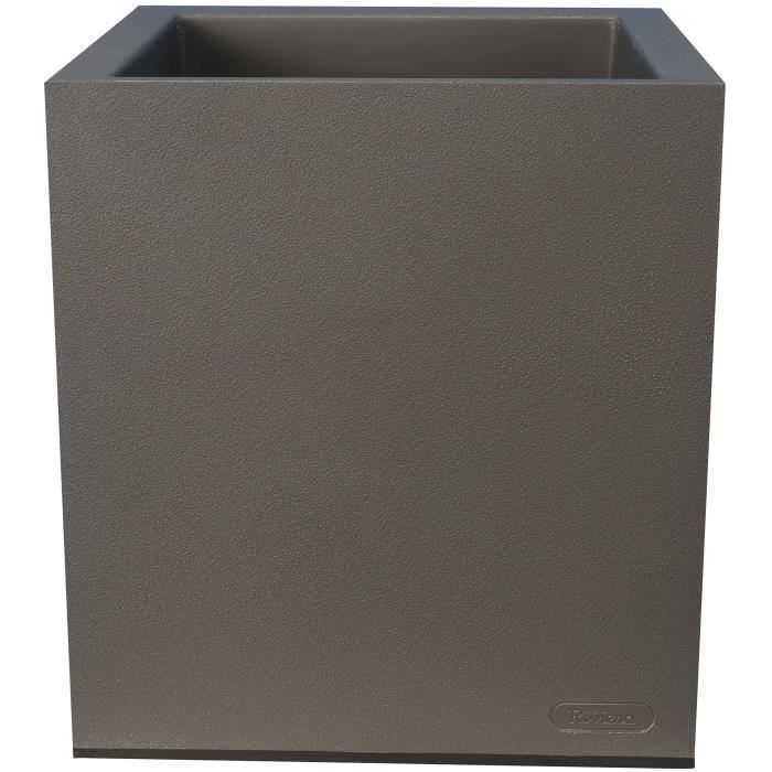 RIVIERA Flower Pot - Plastic - 29.5 x 29.5 x H 33.5 cm - 14 L - Grey