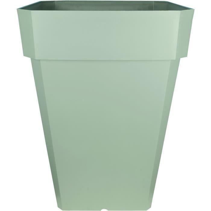 RIVIERA Square Flower Box - Plastic - H53x39x39 cm - Clay Green