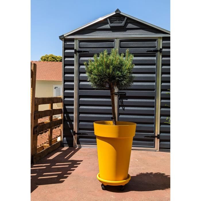 RIVIERA SOLEILLA Round Flower Pot - Plastic - H 52 cm - Diameter 39 cm - Yellow H52 D39