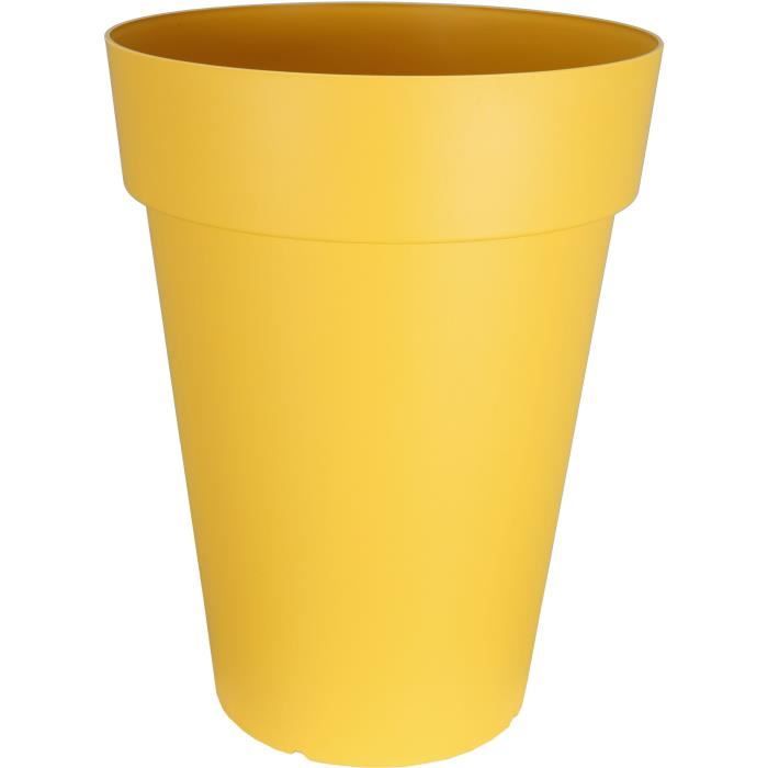 RIVIERA SOLEILLA Round Flower Pot - Plastic - H 52 cm - Diameter 39 cm - Yellow H52 D39