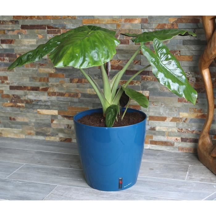 RIVIERA Round Flower Pot - Plastic - D30 x H27.5 cm - Blue
