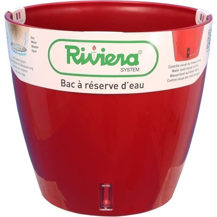 RIVIERA Flower Pot with Water Reservoir - EVA NEW Round - Ø 36 x H 33 cm - Red