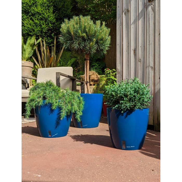RIVIERA Round Flower Pot - EVA NEW - Plastic - D45 x H45 cm - Blue