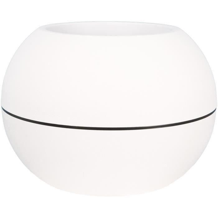 RIVIERA Round Flower Box - Plastic - D40 x H28 cm - White
