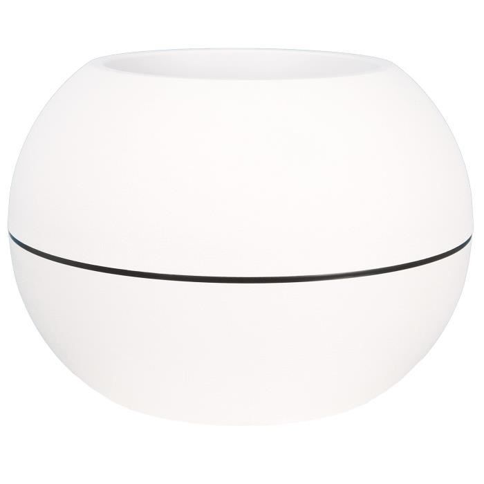 RIVIERA Round Flower Box - Plastic - D40 x H28 cm - White