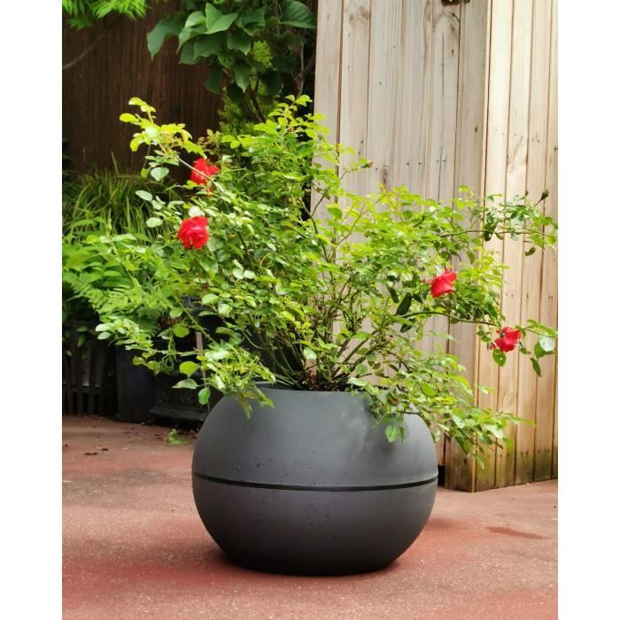 RIVIERA Ball Flower Pot - Granite - D40 H28 cm - Grey