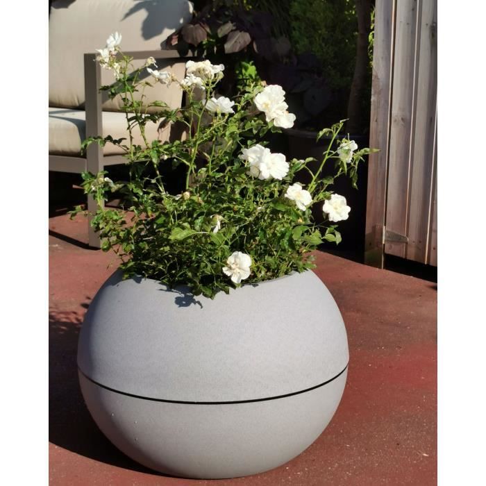 RIVIERA Flower pot - Granite Ball - D40 x H28 cm - Stone