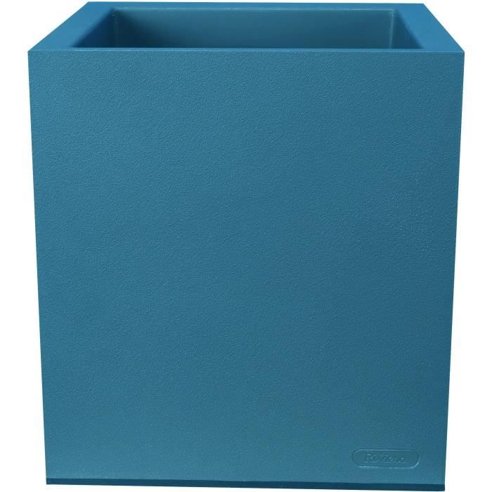 RIVIERA GRANIT Square Flower Box - Plastic - 39.5 x 39.5 x 44.5 cm - Blue