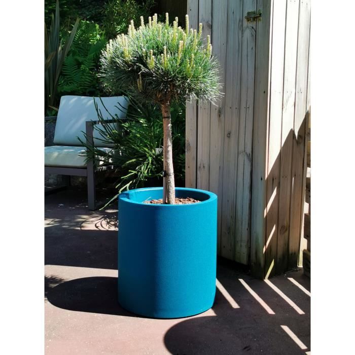 RIVIERA GRANIT Round Flower Pot - Plastic - D49 x H53.5 cm - Blue