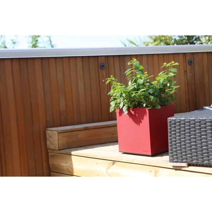 RIVIERA Granite Flower Box - 39.5 x 39.5 x 44.5 cm - 38 L - Red 39.5x39.5x44.5