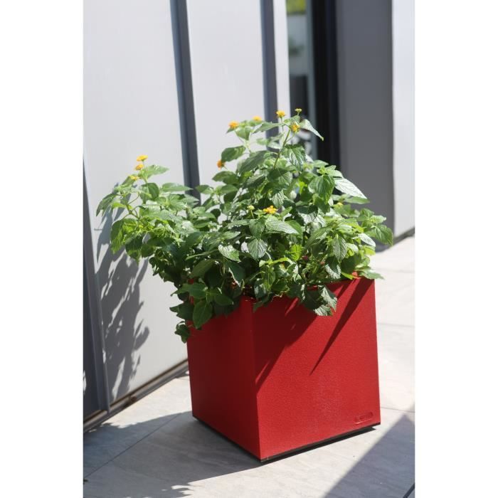 RIVIERA Granite Flower Box - 39.5 x 39.5 x 44.5 cm - 38 L - Red 39.5x39.5x44.5