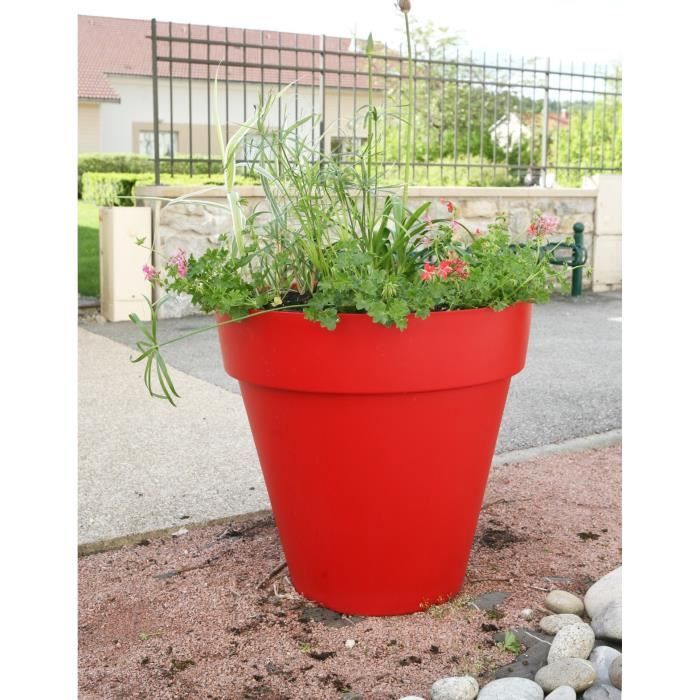 RIVIERA Soleilla Round Flower Pot - Ø 49 x 44.8 cm - 50 L - Red