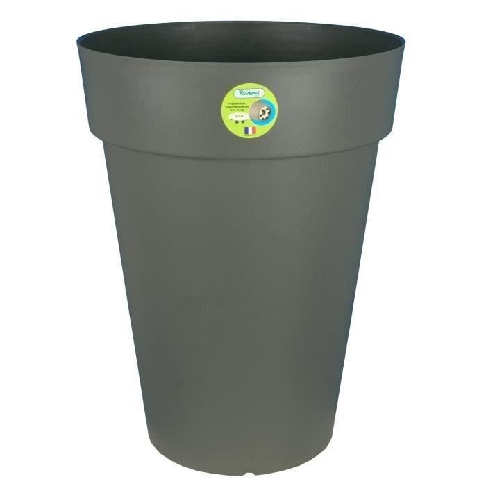 RIVIERA Flower pot - Soleilla Round - Ø 50 x 66 cm - Glittery grey