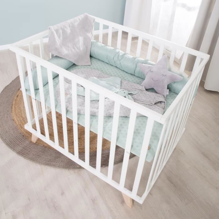 ROBA Baby Playpen - 75 x 100 cm - 'Lil Planet' Playmat - White