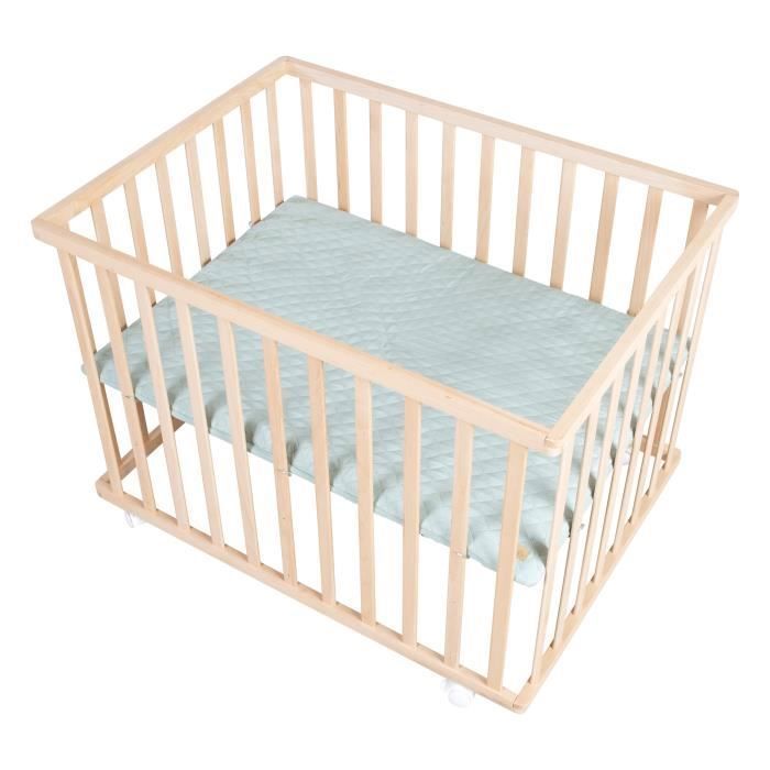 ROBA Baby Playpen - 75 x 100 cm - 'Roba Style' Playmat - Natural Wood