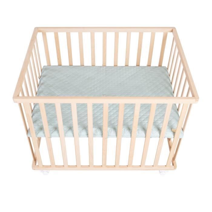 ROBA Baby Playpen - 75 x 100 cm - 'Roba Style' Playmat - Natural Wood
