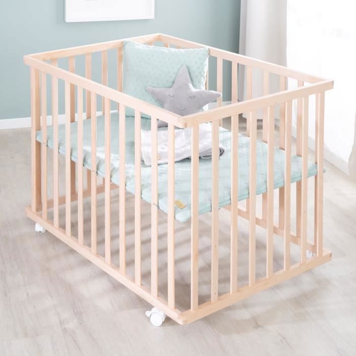 ROBA Baby Playpen - 75 x 100 cm - 'Roba Style' Playmat - Natural Wood